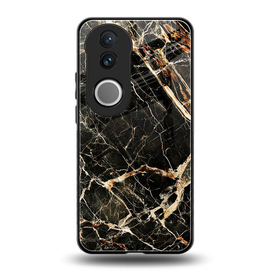 Midnight Gold back phone cover | glass case for vivo v50