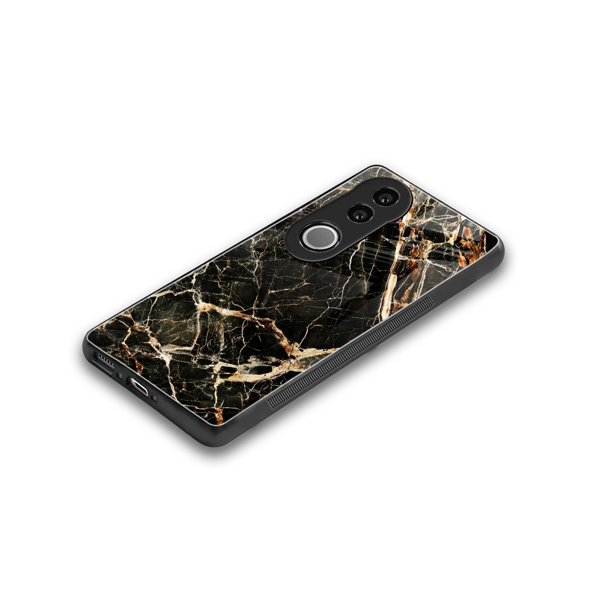 Midnight Gold stylish phone case for vivo v50 | glossy glass and slim fit