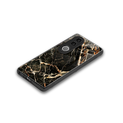 Midnight Gold stylish phone case for vivo v50 | glossy glass and slim fit
