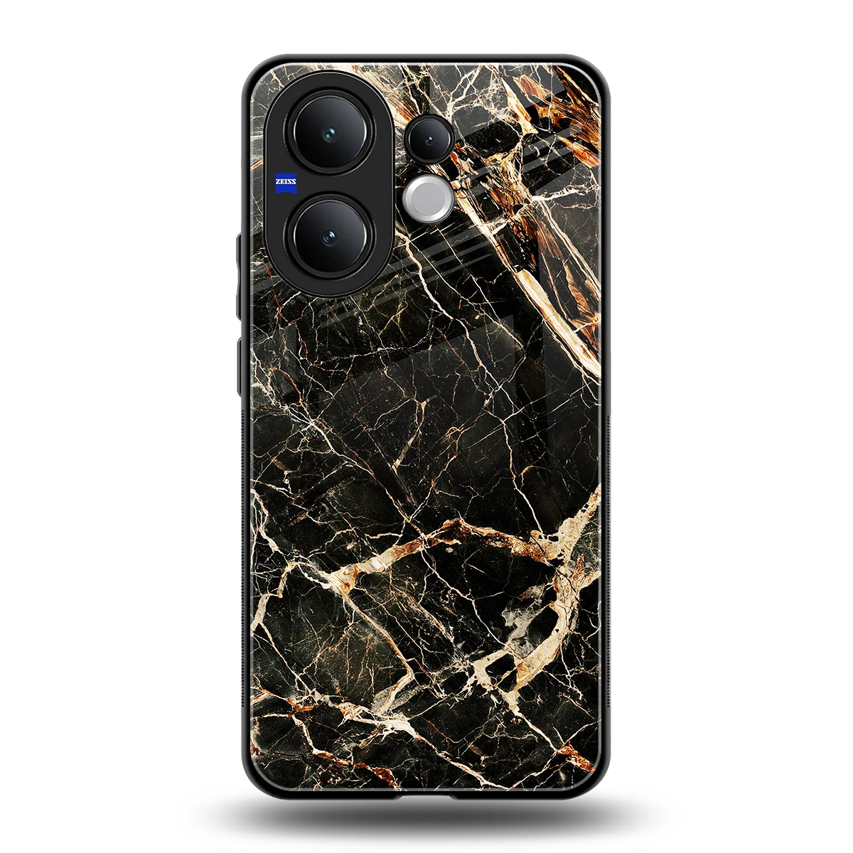 Midnight Gold back phone cover | glass case for vivo v60