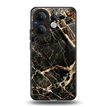 Midnight Gold back phone cover | glass case for vivo v60