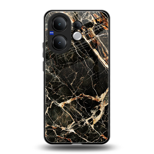 Midnight Gold back phone cover | glass case for vivo v60
