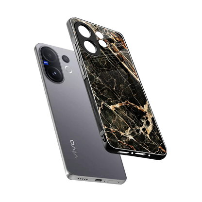 Midnight Gold sleek vivo v60 cover with tempered glass back and TPU edges