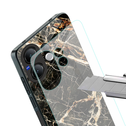 Midnight Gold stylish phone case for vivo v60 | glossy glass and slim fit