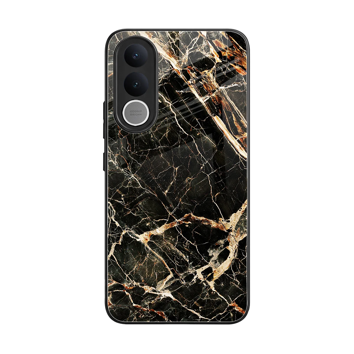 Midnight Gold back phone cover | glass case for vivo v70 fe