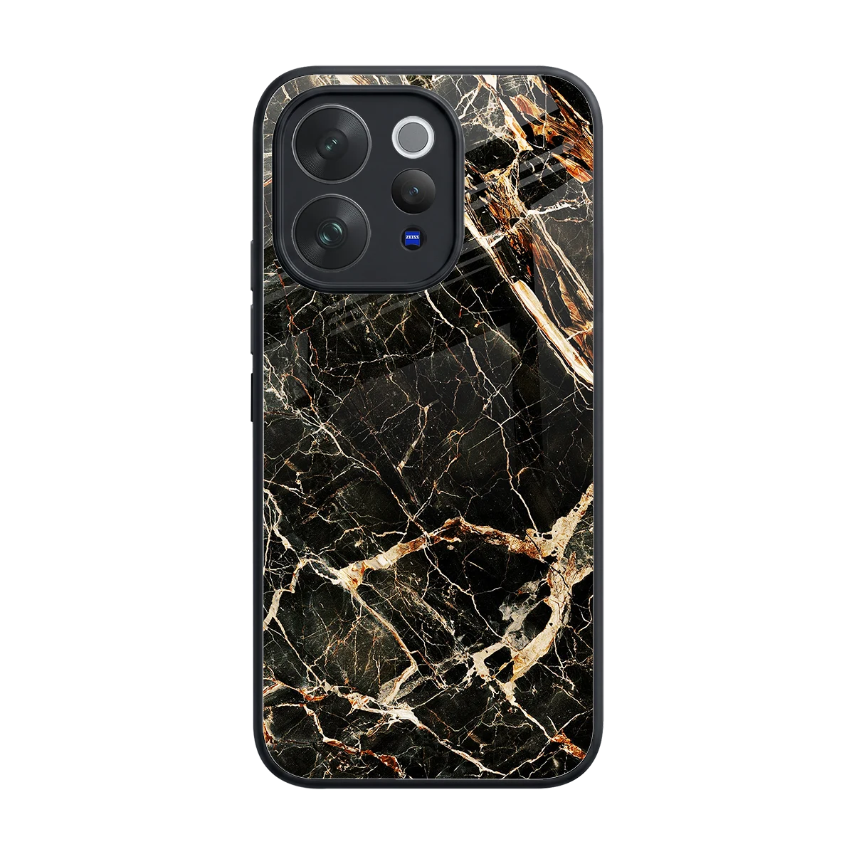 Midnight Gold back phone cover | glass case for vivo v70