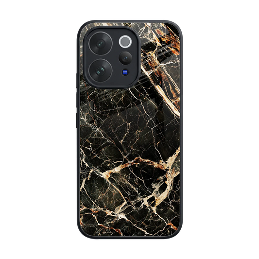Midnight Gold back phone cover | glass case for vivo v70 elite