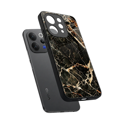 Midnight Gold sleek vivo v70 cover with tempered glass back and TPU edges