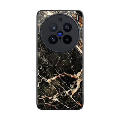 Midnight Gold back phone cover | glass case for vivo x200 pro