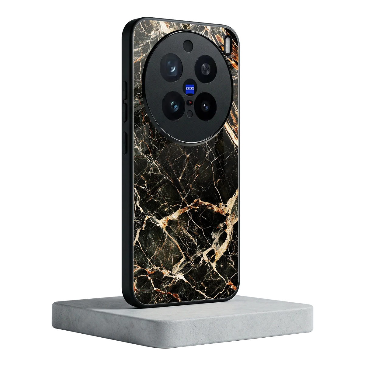 Midnight Gold vivo x200 pro mobile cover | shockproof glass phone case