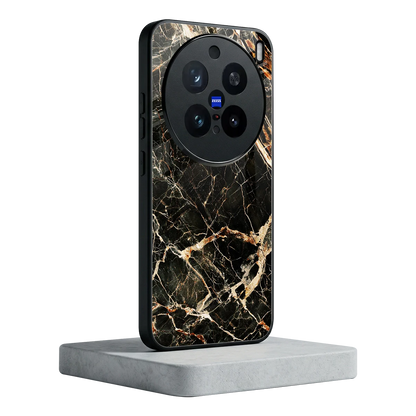 Midnight Gold vivo x200 pro mobile cover | shockproof glass phone case