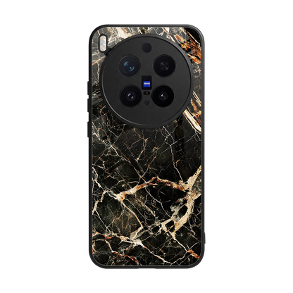 Midnight Gold back phone cover | glass case for vivo x300 pro