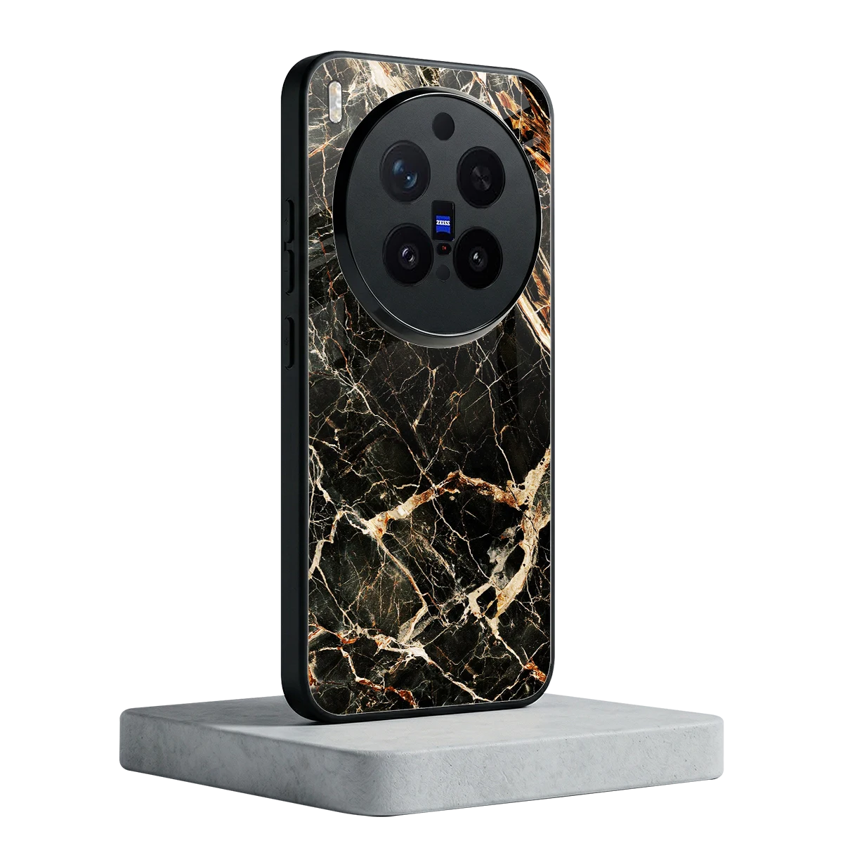 Midnight Gold vivo x300 pro mobile cover | shockproof glass phone case