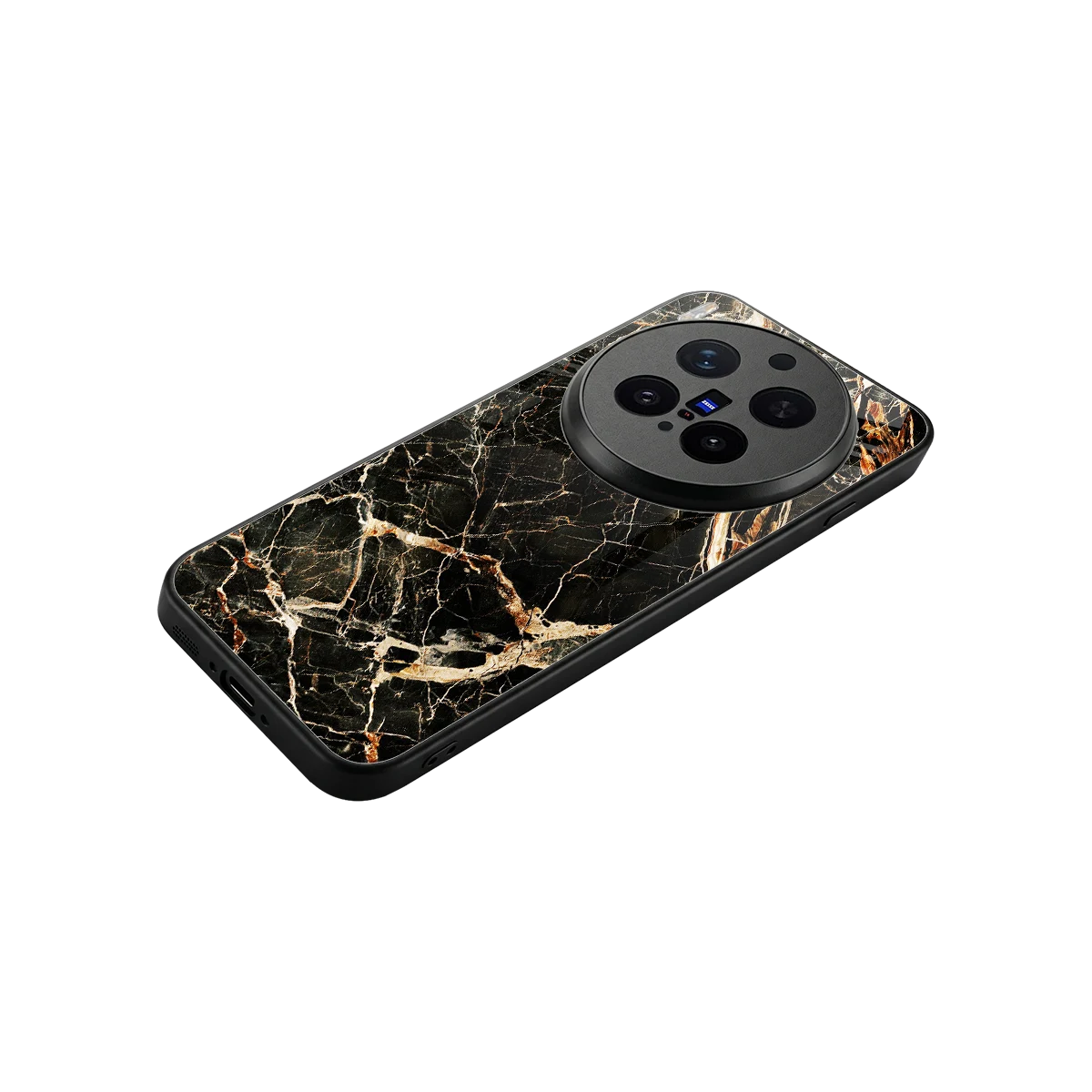 Midnight Gold stylish phone case for vivo x300 pro | glossy glass and slim fit