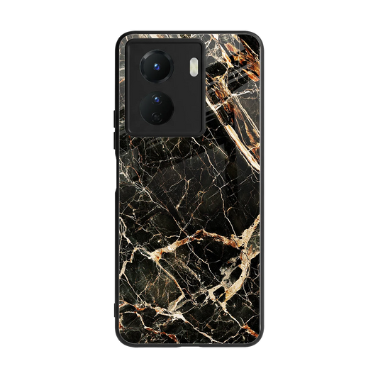 Midnight Gold back phone cover | glass case for vivo y16