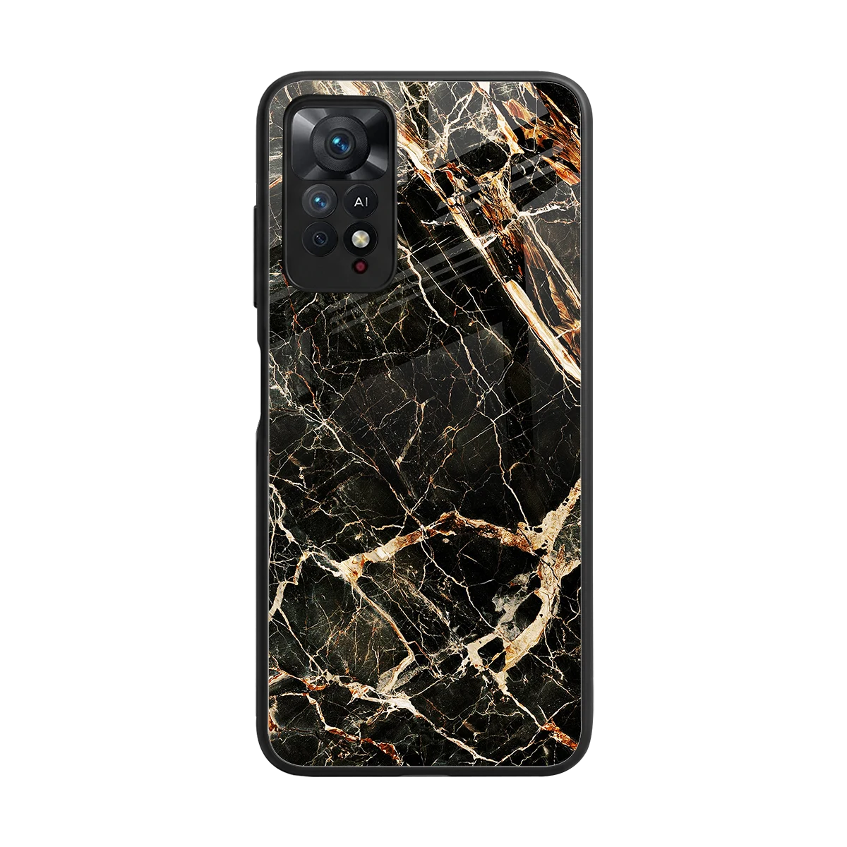 Midnight Gold back phone cover | glass case for redmi note 11 pro