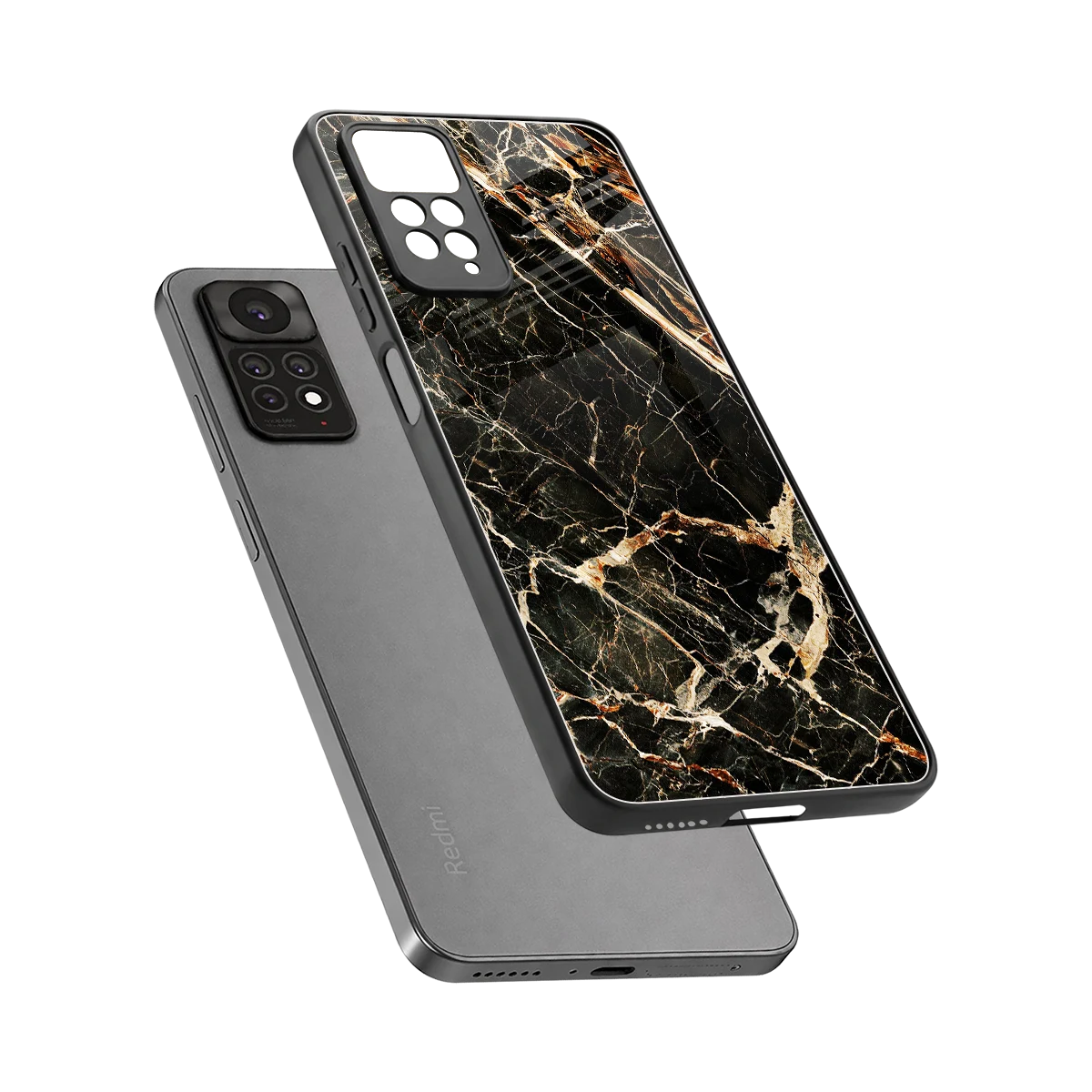 Midnight Gold sleek redmi note 11 pro cover with tempered glass back and TPU edges