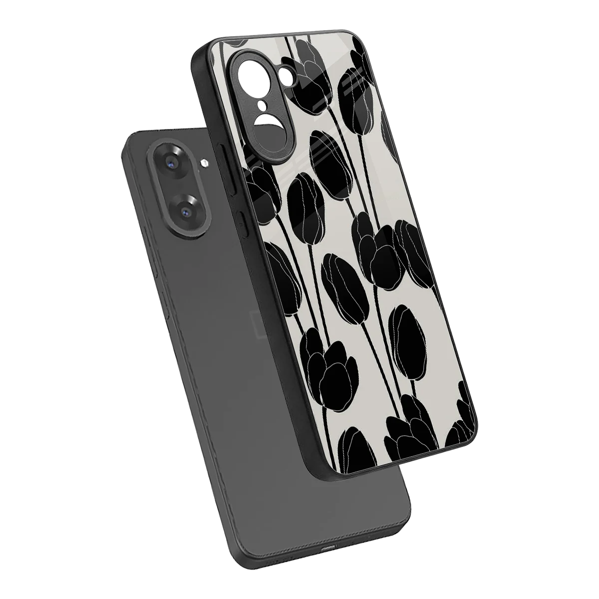 Midnight Rose sleek oneplus nord ce5 5g cover with tempered glass back and TPU edges