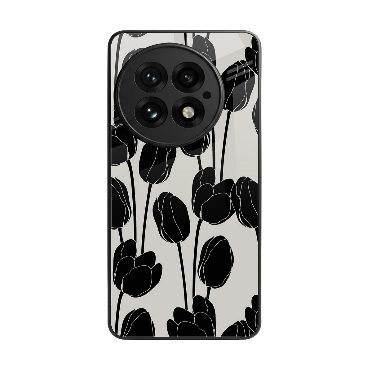Midnight Rose back phone cover | glass case for oneplus 13