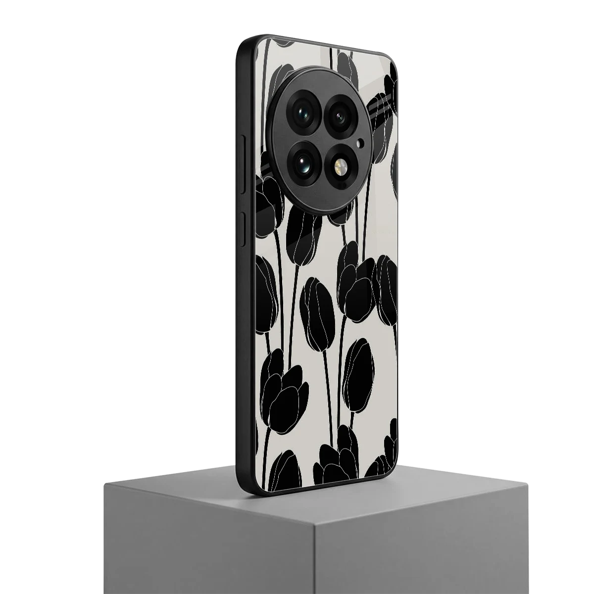 Midnight Rose oneplus 13 mobile cover | shockproof glass phone case