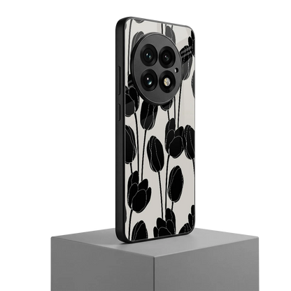 Midnight Rose oneplus 13 mobile cover | shockproof glass phone case