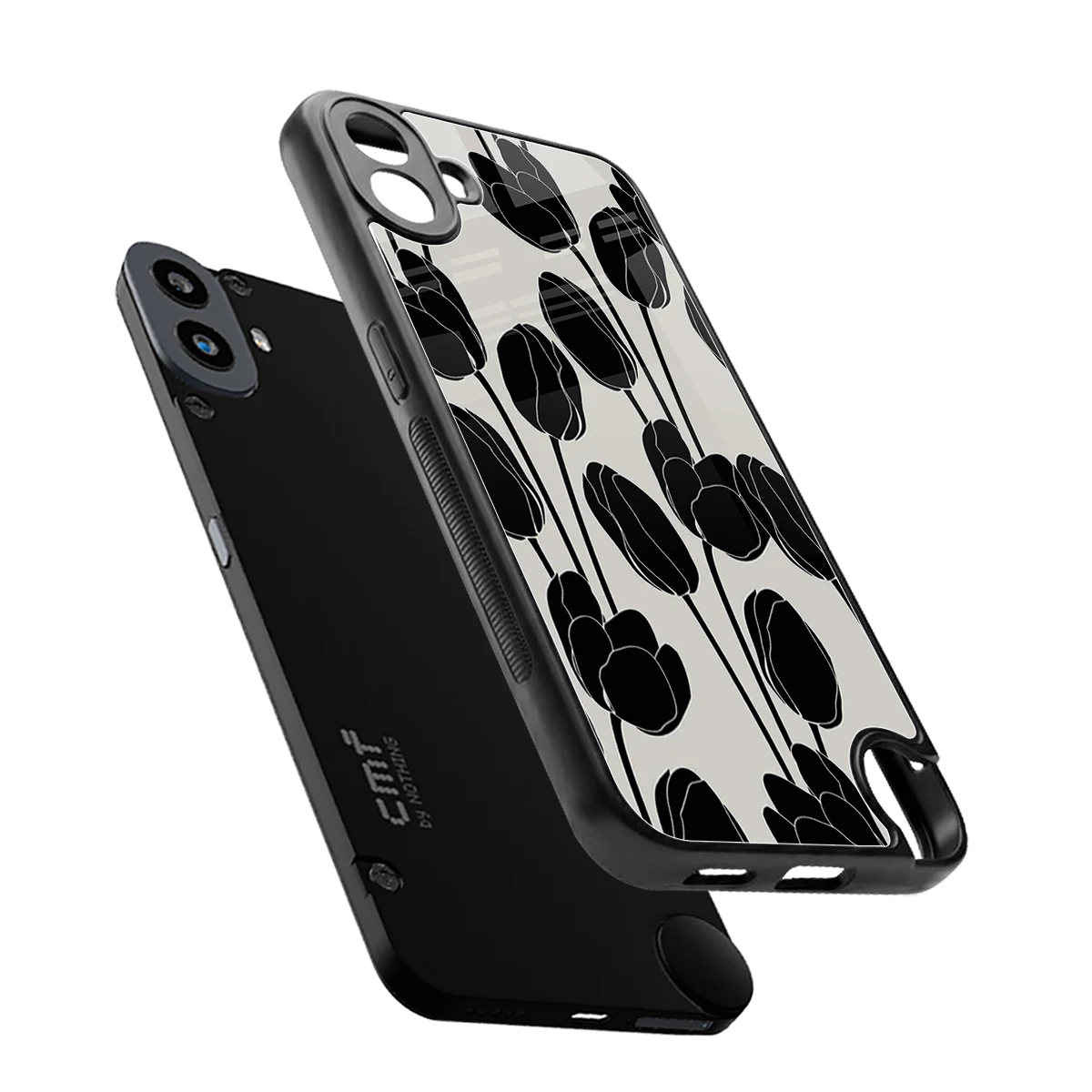 Midnight Rose sleek cmf nothing phone 1 cover with tempered glass back and TPU edges