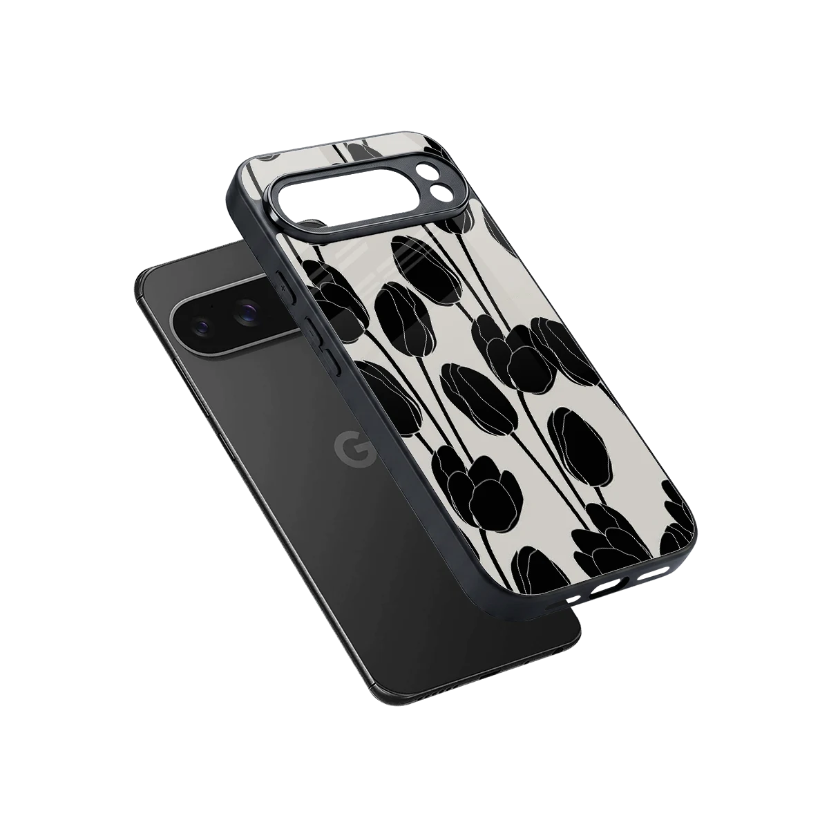 Midnight Rose sleek google pixel 10 pro xl cover with tempered glass back and TPU edges