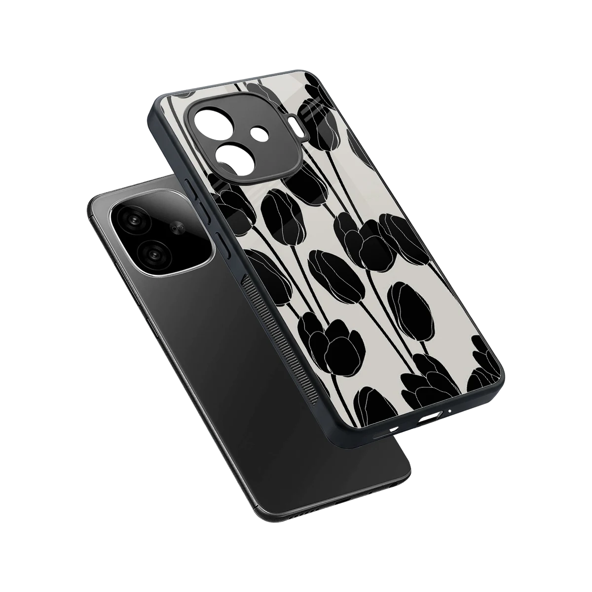 Midnight Rose sleek iqoo neo 10r 5g cover with tempered glass back and TPU edges
