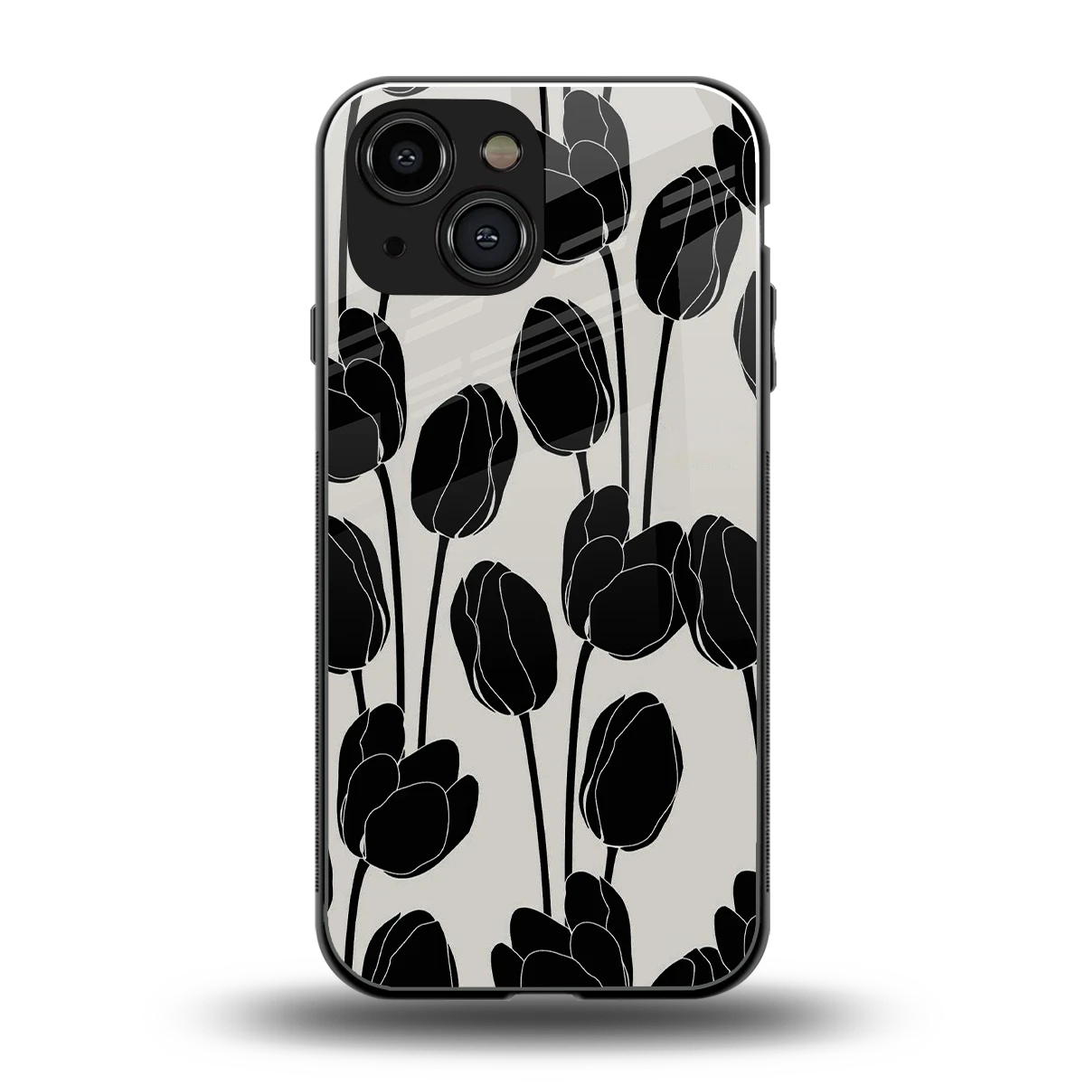 Midnight Rose back phone cover | glass case for iphone 13 mini