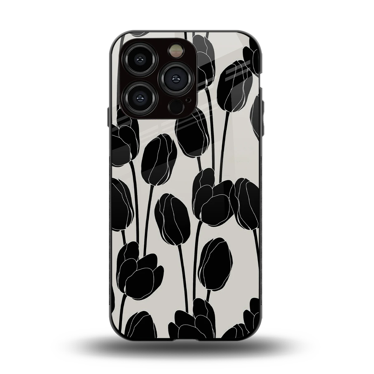 Midnight Rose back phone cover | glass case for iphone 13 pro