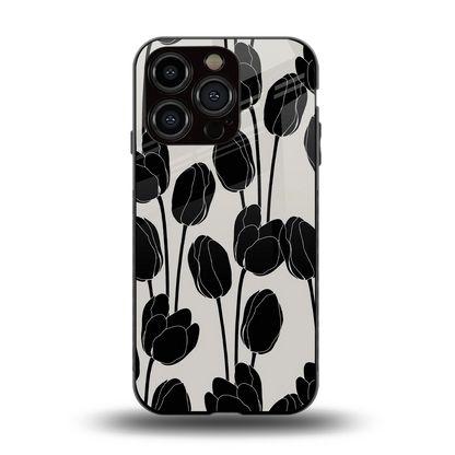 Midnight Rose back phone cover | glass case for iphone 13 pro
