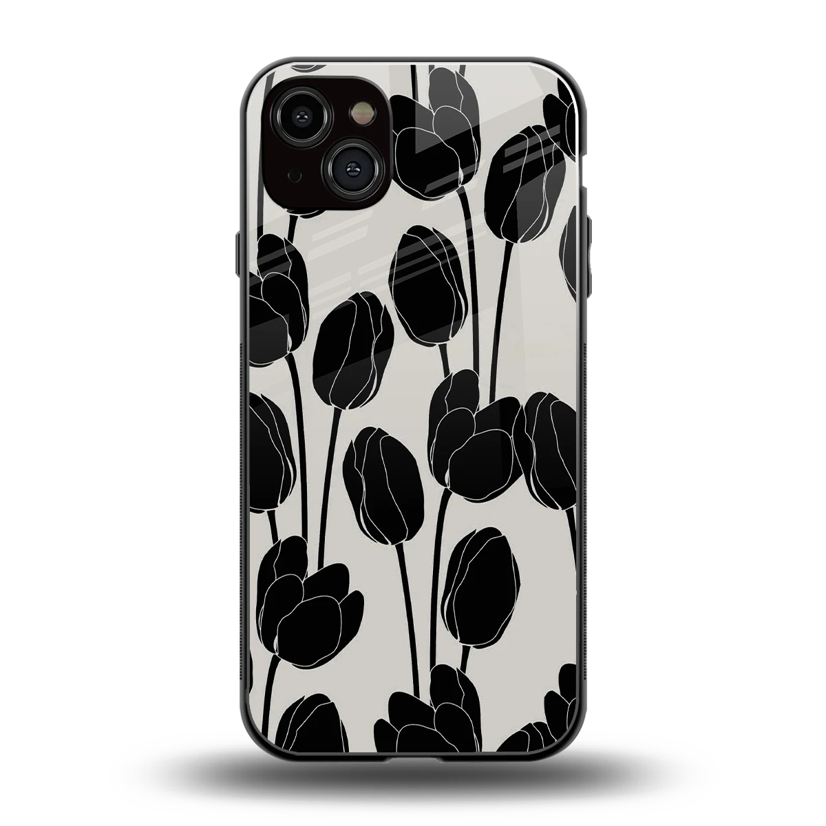 Midnight Rose back phone cover | glass case for iphone 15 plus