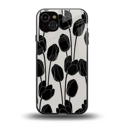 Midnight Rose back phone cover | glass case for iphone 15 plus