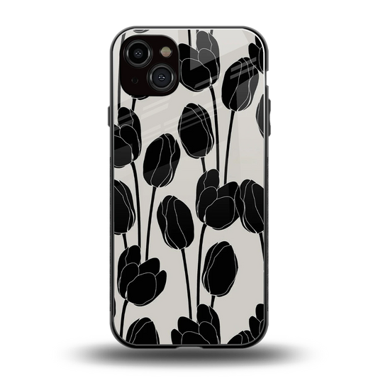 Midnight Rose back phone cover | glass case for iphone 15 plus