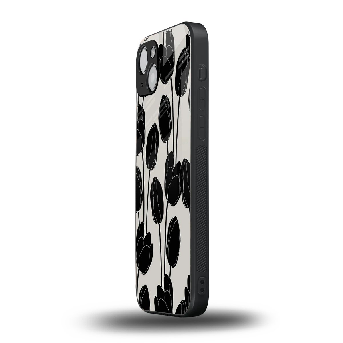 Midnight Rose iphone 15 plus mobile cover | shockproof glass phone case