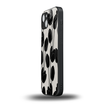 Midnight Rose iphone 15 plus mobile cover | shockproof glass phone case