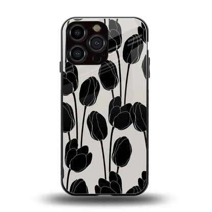 Midnight Rose back phone cover | glass case for iphone 15 pro max