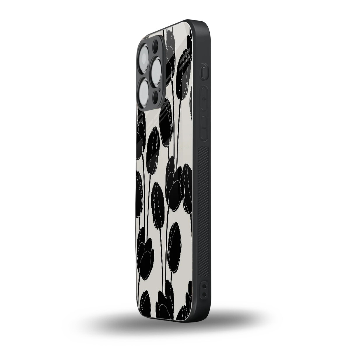 Midnight Rose iphone 15 pro max mobile cover | shockproof glass phone case
