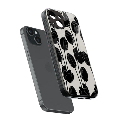 Midnight Rose sleek iphone 15 cover with tempered glass back and TPU edges