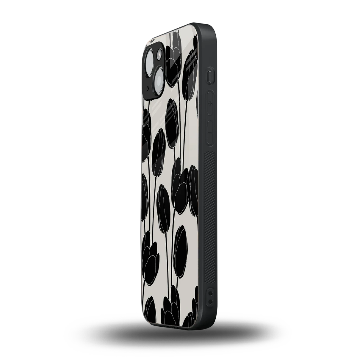 Midnight Rose iphone 15 mobile cover | shockproof glass phone case