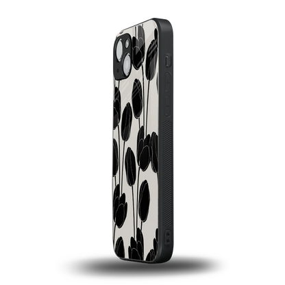 Midnight Rose iphone 15 mobile cover | shockproof glass phone case