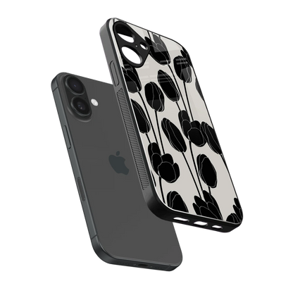 Midnight Rose sleek iphone 16 plus cover with tempered glass back and TPU edges