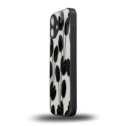 Midnight Rose iphone 16 plus mobile cover | shockproof glass phone case