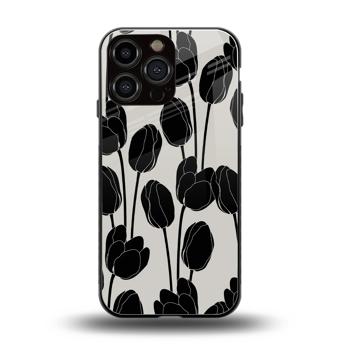 Midnight Rose back phone cover | glass case for iphone 16 pro max