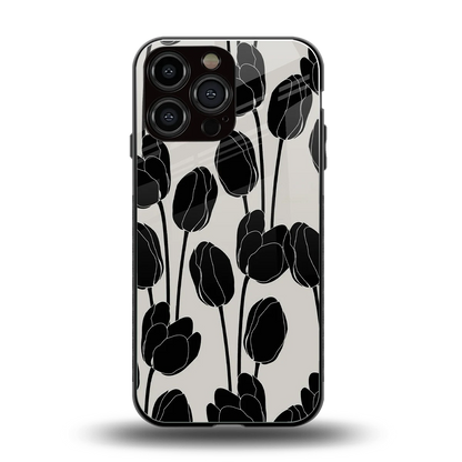 Midnight Rose back phone cover | glass case for iphone 16 pro max