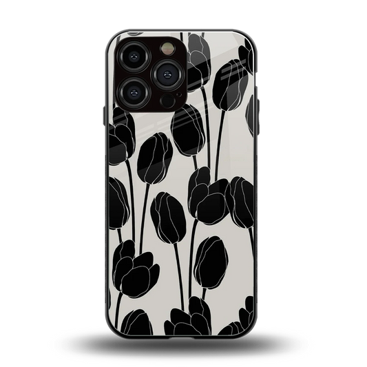 Midnight Rose back phone cover | glass case for iphone 16 pro max