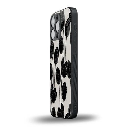 Midnight Rose iphone 16 pro max mobile cover | shockproof glass phone case