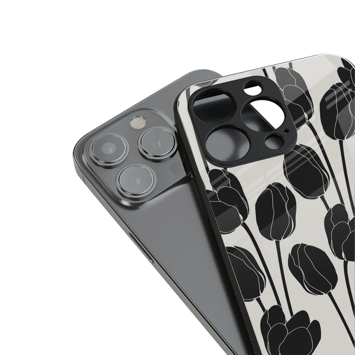 Midnight Rose stylish phone case for iphone 16 pro max | glossy glass and slim fit