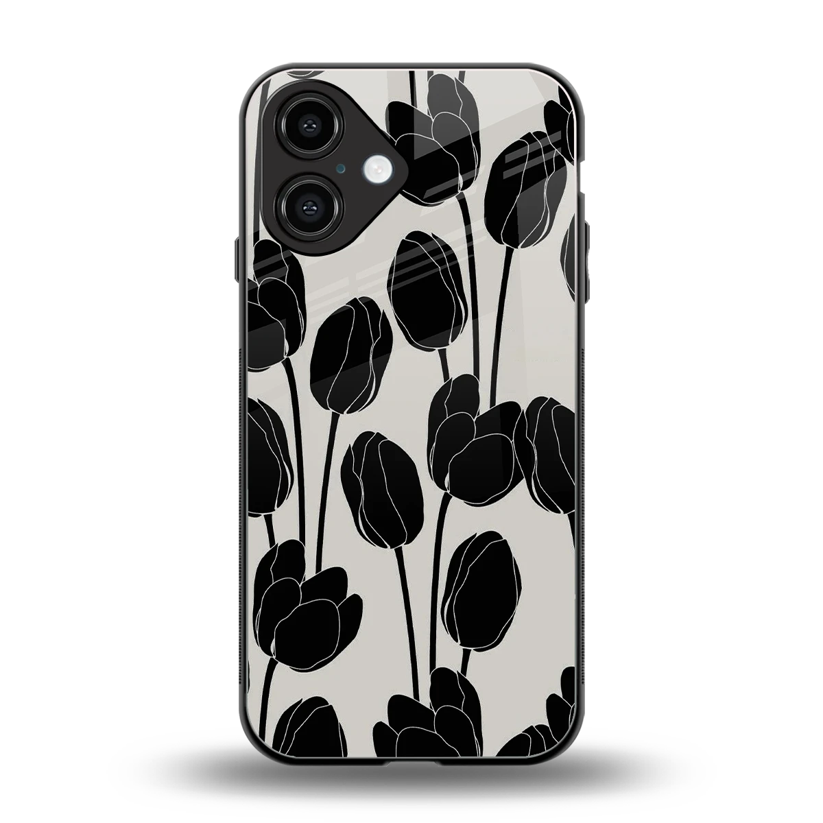 Midnight Rose back phone cover | glass case for iphone 16