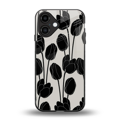 Midnight Rose back phone cover | glass case for iphone 16